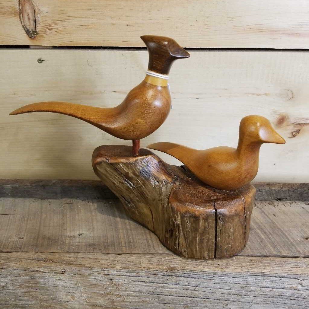 Hand carved wooden birds #529