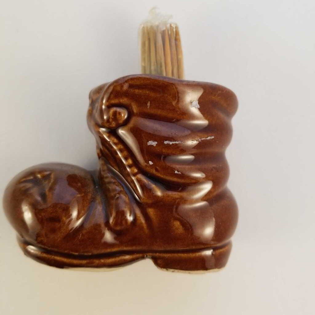 Brown Boot Tooth pick holder (JAS)