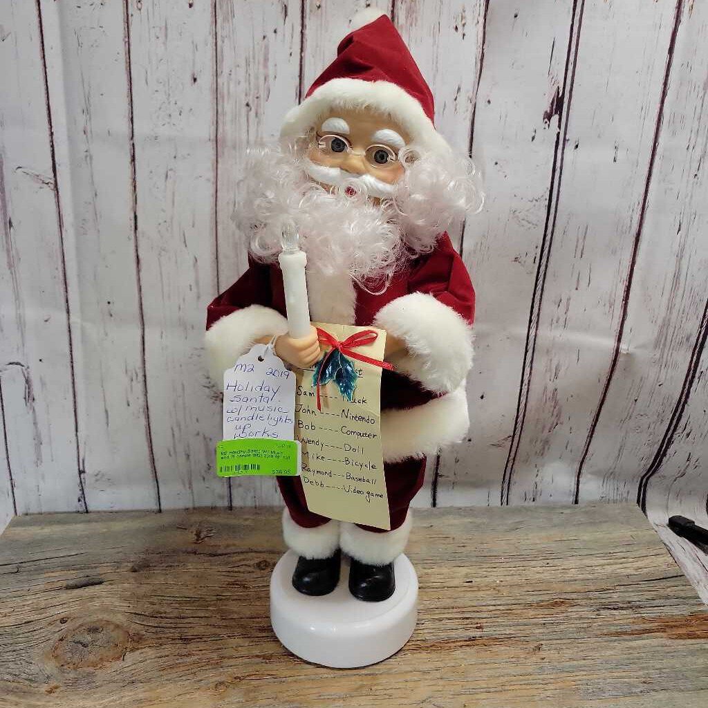 Holiday Santa W/ Music and lit candle (M2) 2019