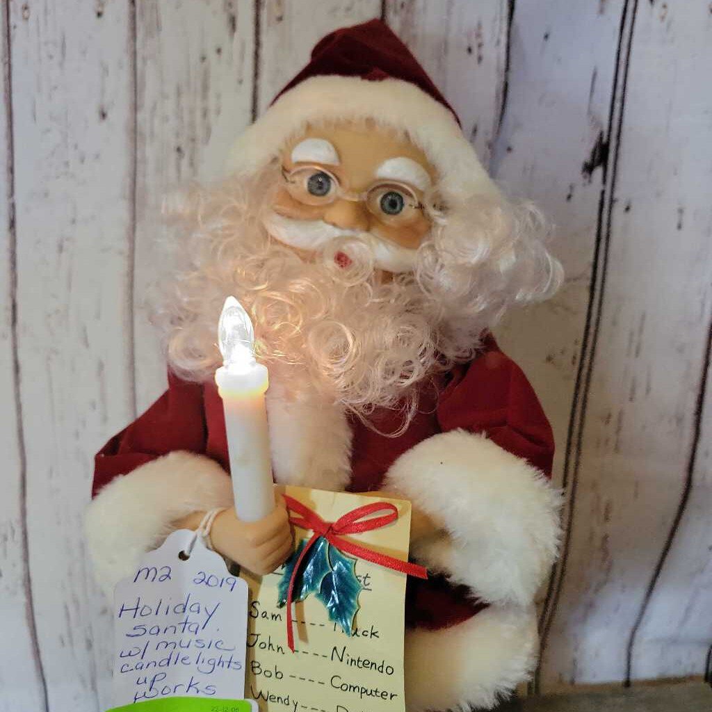 Holiday Santa W/ Music and lit candle (M2) 2019