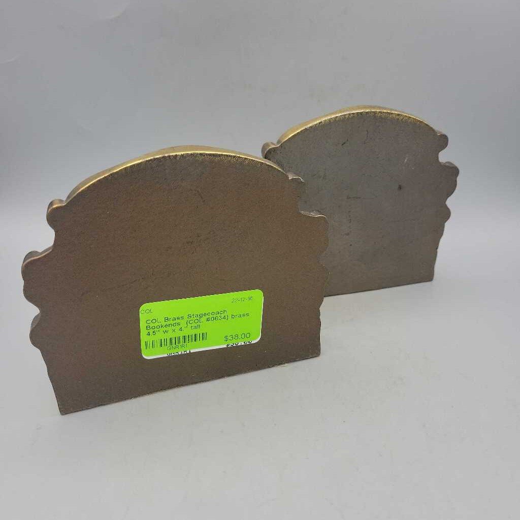 Brass Stagecoach Bookends (COL #0634)