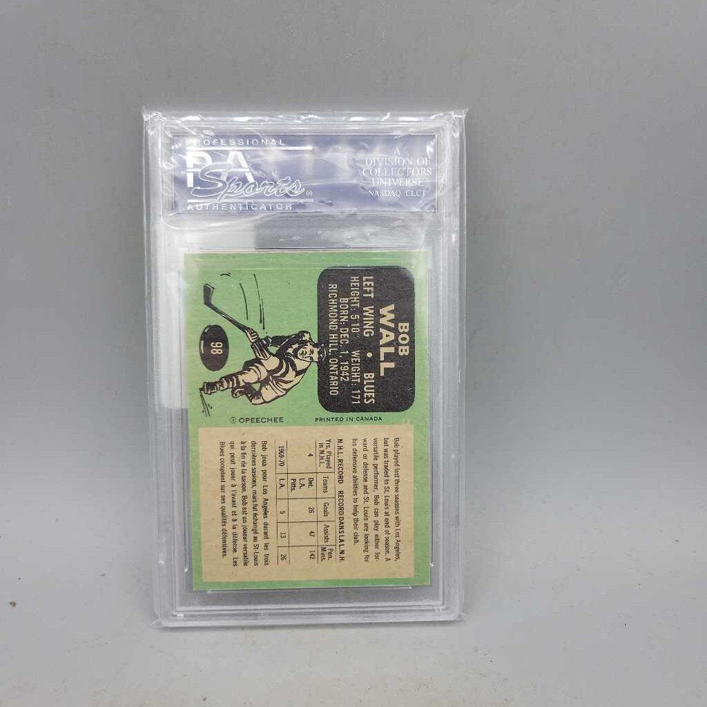 Hockey Card "Bob Wall " Graded 6. (5446)