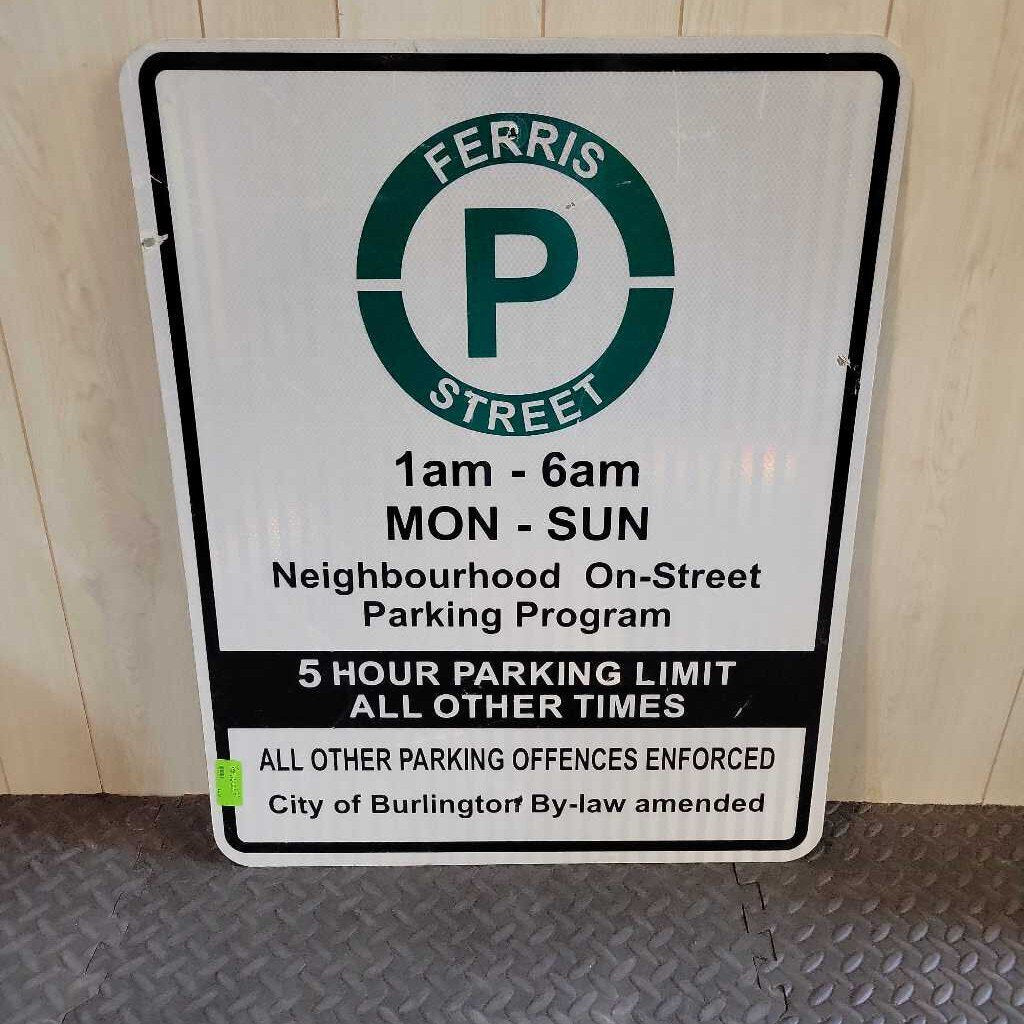 Defuncted Ferris Street Parking Sign (JAS)
