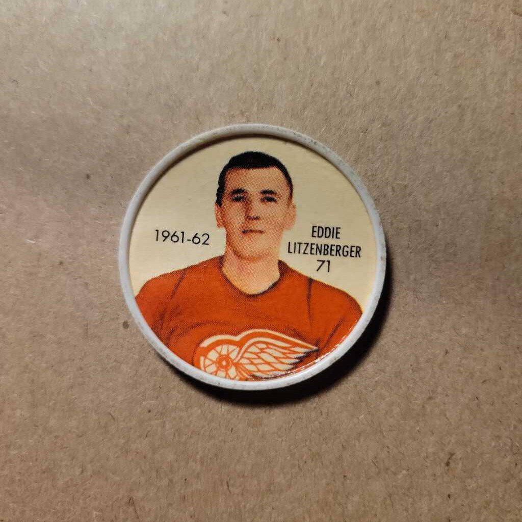 Shirriff Salada Hockey Coin Eddie Litzenberger 1961 62 Detroit (JAS)