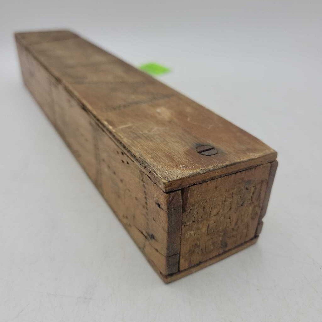 Antique 1900s Swing Top Pencil Box 11"L x 2-1/8"W x 2"H (SCAD0356)