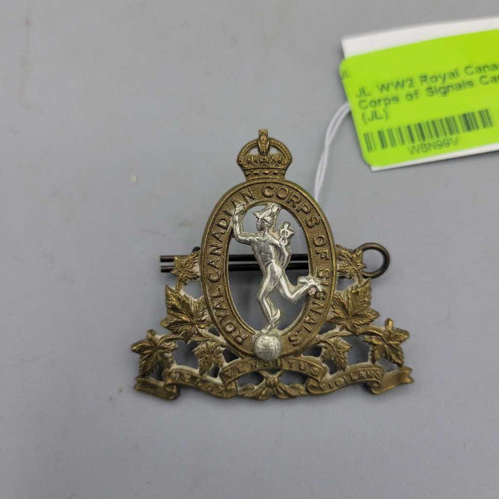WW2 Royal Canadian Corps of Signals Cap Badge (JL) war memorabilia