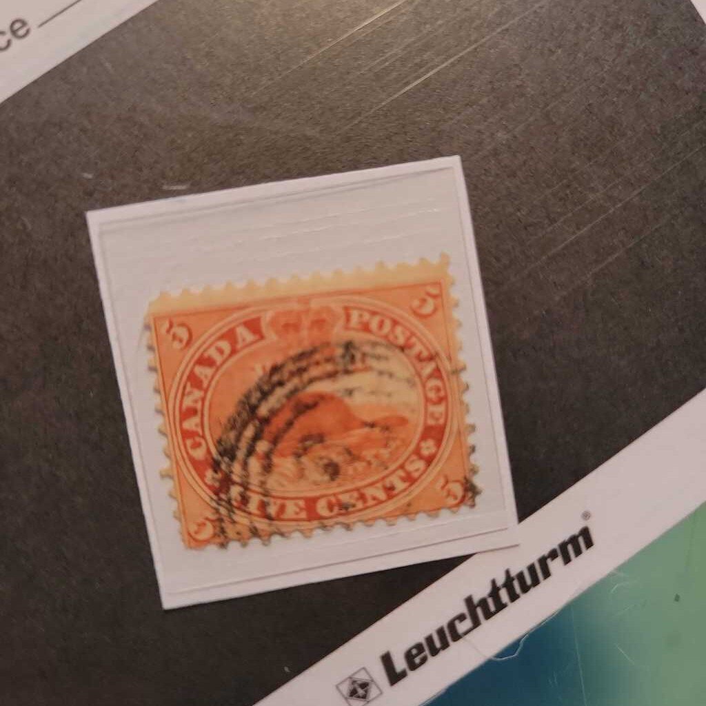Beaver 5C Canadian Stamp " Port Dover" (Jef) Scott #15 4 ring 32