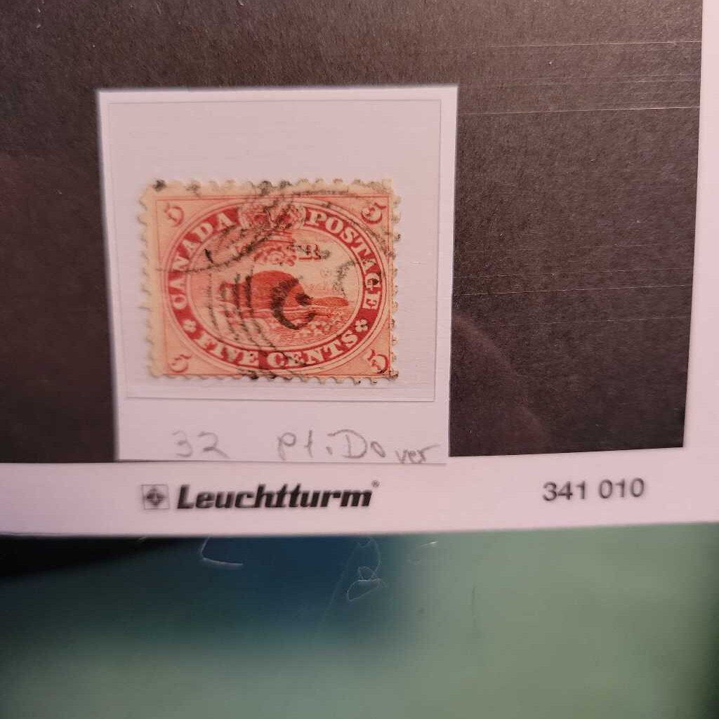 Beaver 5C Canadian Stamp " Port Dover" (Jef) Scott #15 4 ring 32