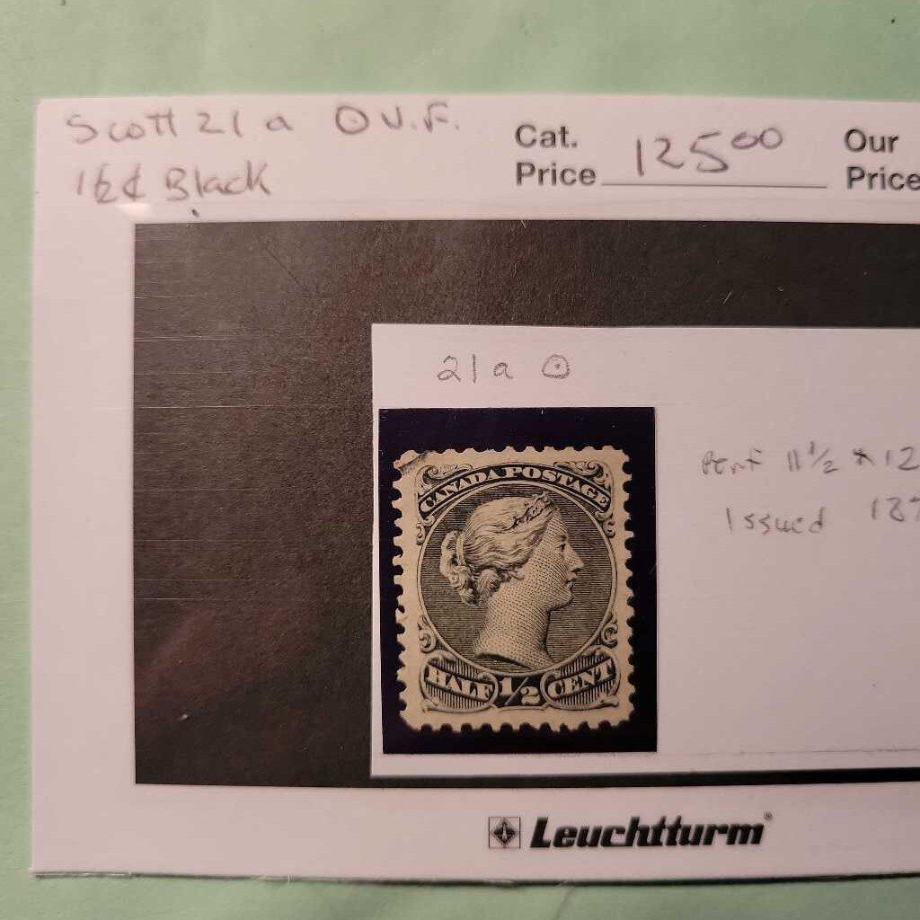 Queen Victoria Half Cent 1873 Canadian Stamp (Jef) Scott 21 A