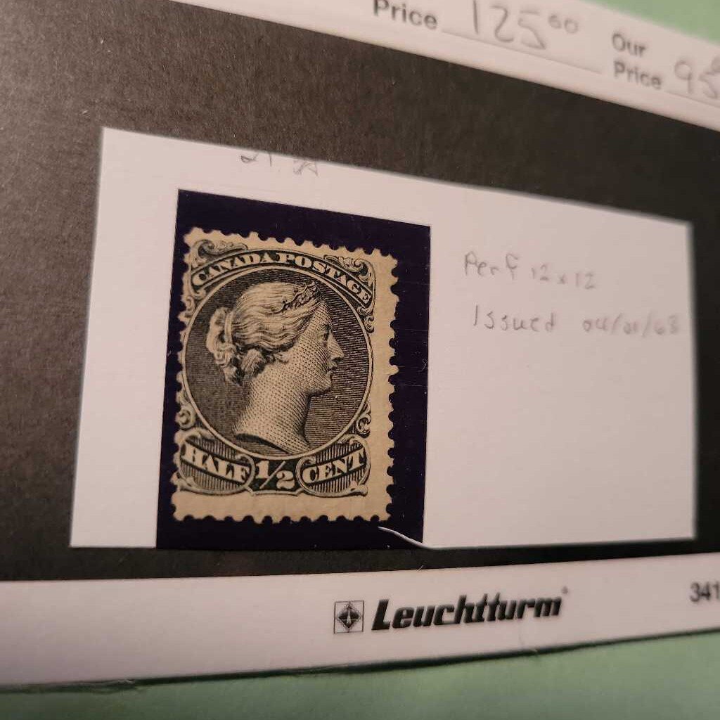 Queen Victoria Half Cent 1868 hinged Canadian Stamp (Jef) Scott 21