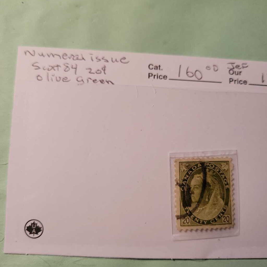 Queen Victoria Twenty Cent Canadian Stamp (Jef) Scott 84