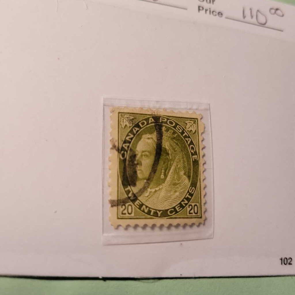 Queen Victoria Twenty Cent Canadian Stamp (Jef) Scott 84