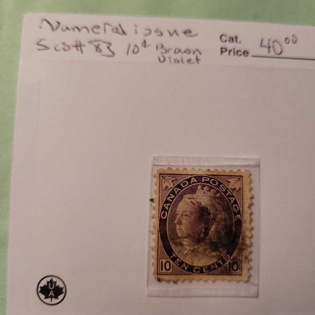 Queen Victoria Ten Cent Canadian Stamp (Jef) Scott 83