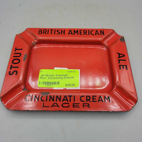 British American Beer Advertising Enamel Ashtray (Jef)