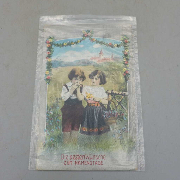 Antique Young Boy and Girl Post Card (JAS)
