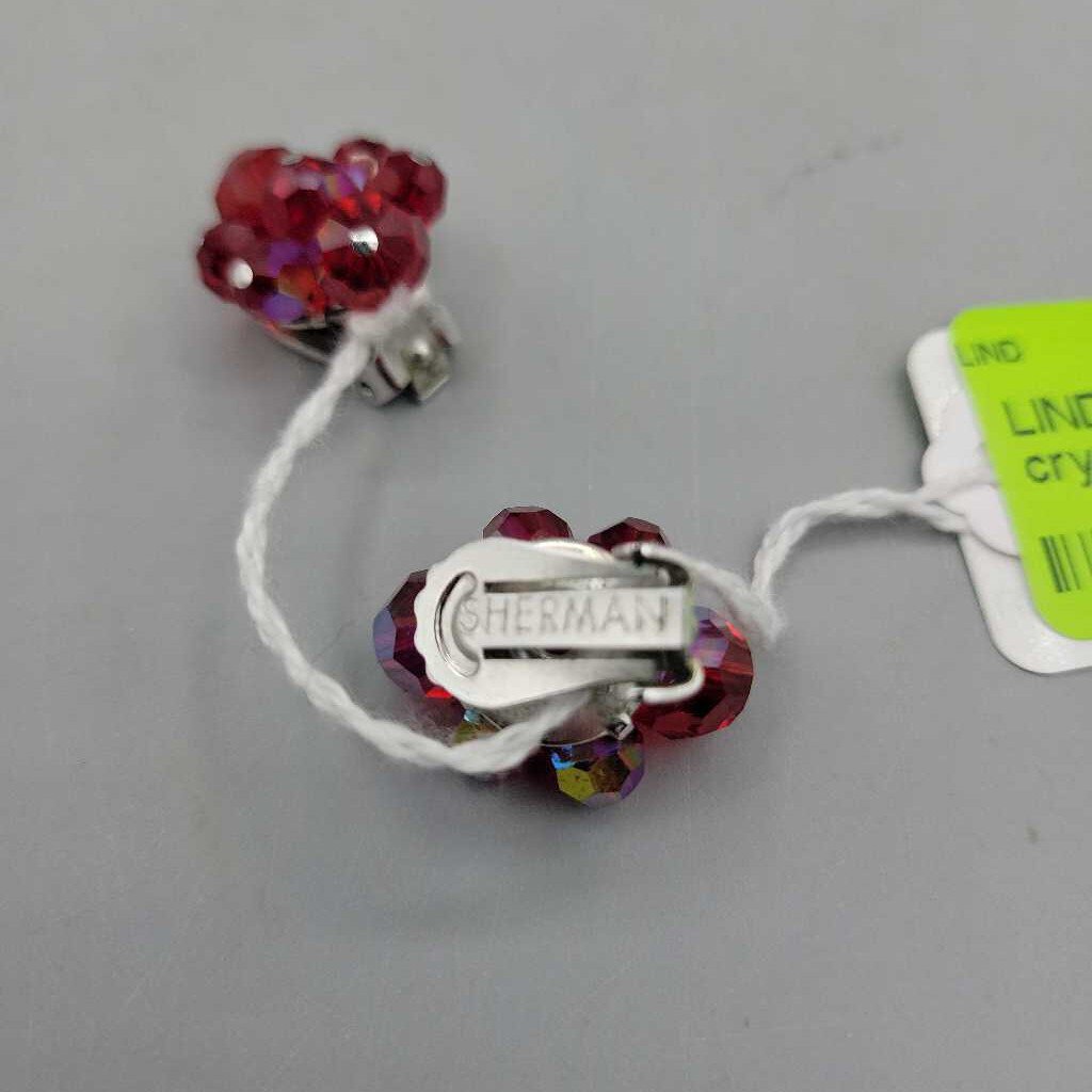 Sherman, red crystal earrings (LIND) P1741
