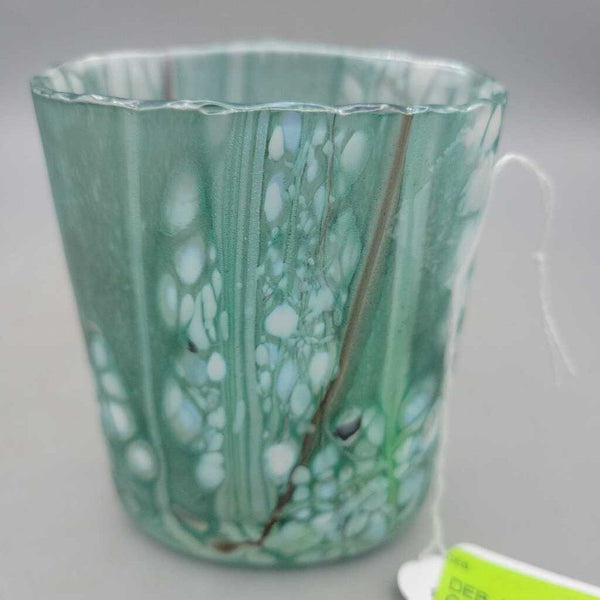 Art Glass Blue Oval Vase (DEB)