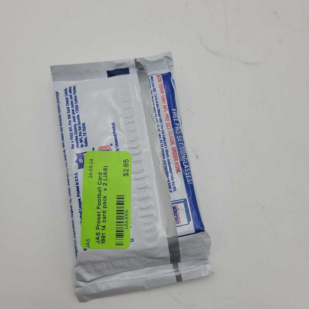 Proset Football Card 1991 14 card pack x 2 (JAS)