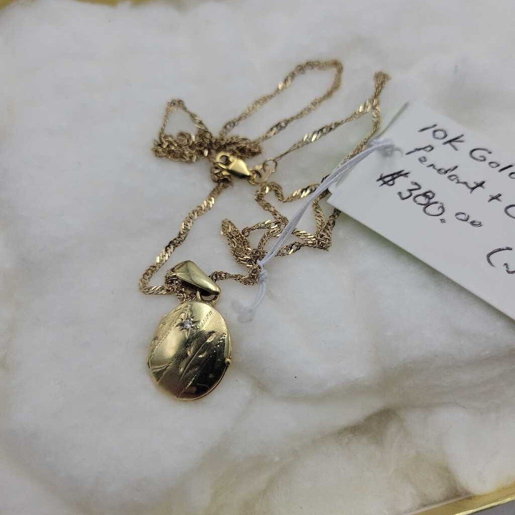 JL 10K Gold Locket and Chain (JL)