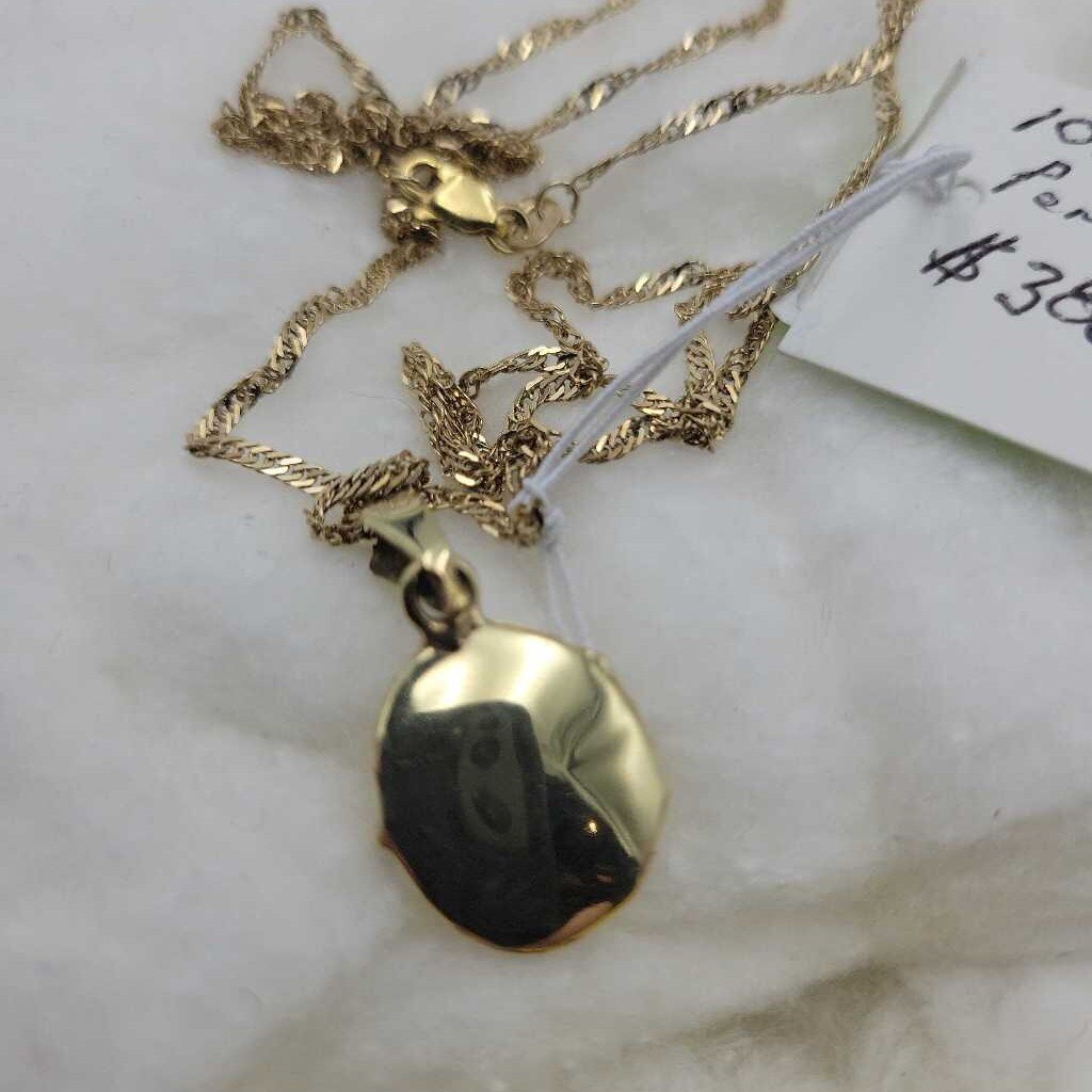 JL 10K Gold Locket and Chain (JL)