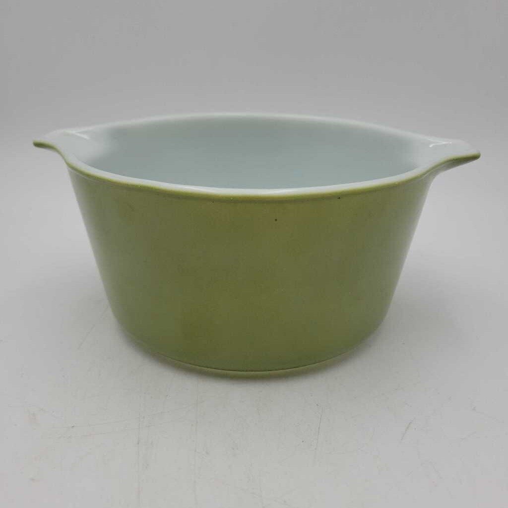 Cinderella Casserole Dish #473 Avocado Green Pyrex (LOR)
