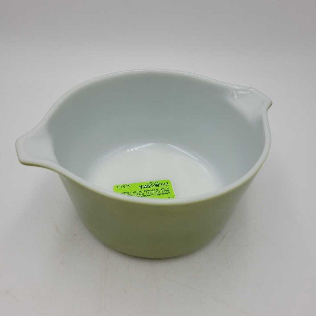 Cinderella Casserole Dish #473 Avocado Green Pyrex (LOR)