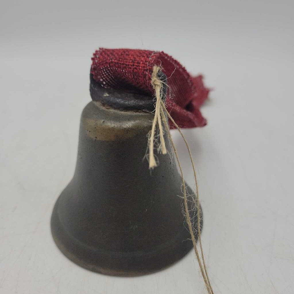 Antique 3" Brass Bell (w/ Red Ribbon) (SAL)