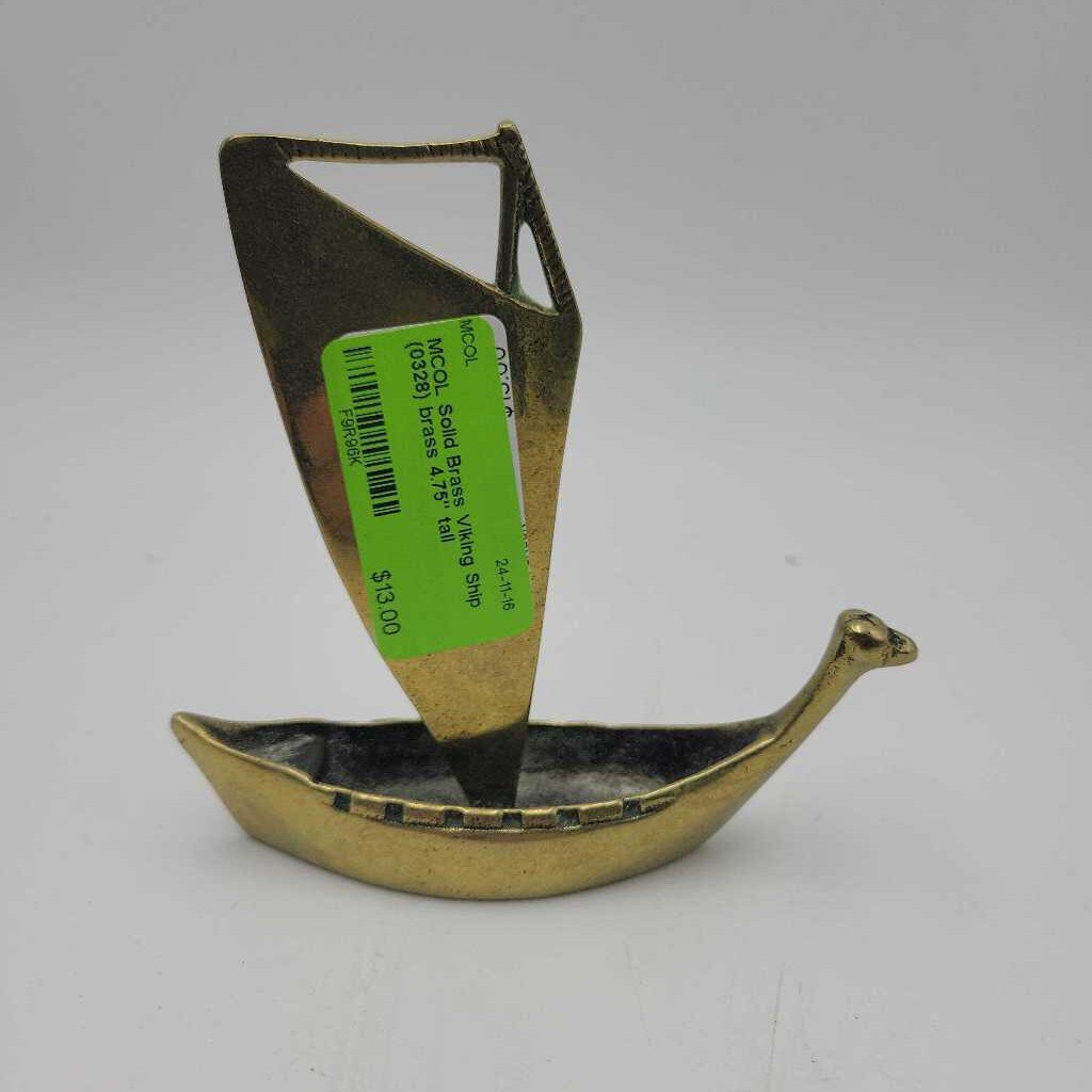 Solid Brass Viking Ship (0328)