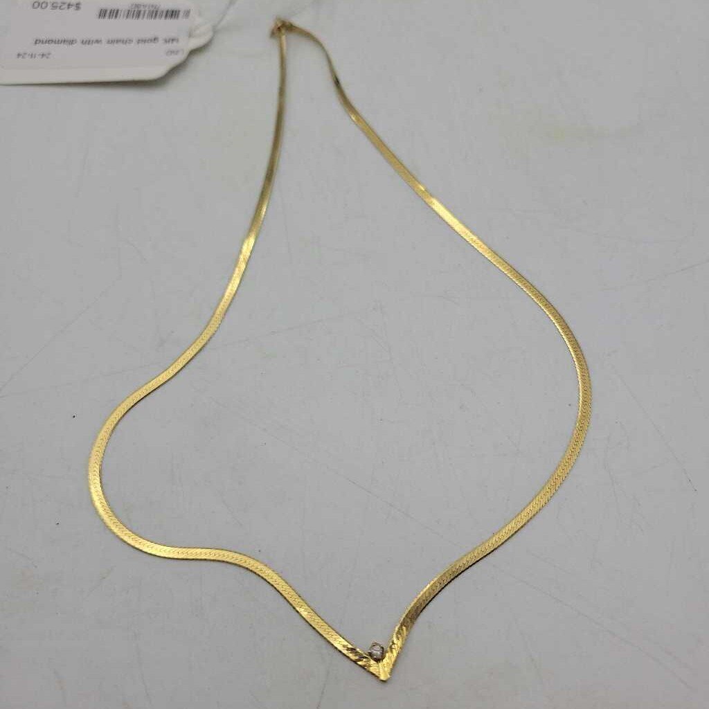 14K gold chain with diamond (LIND)