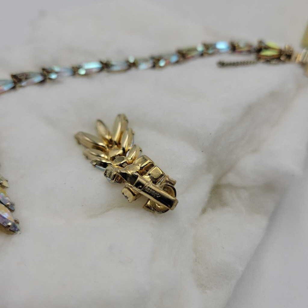 Sherman AB Rhinestone Bracelet & Earrings Set - #11078