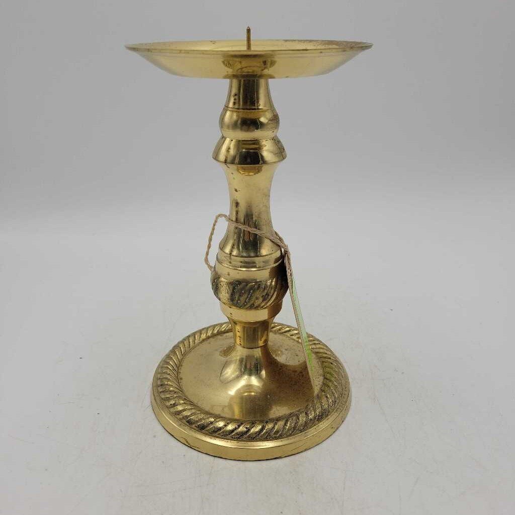 7" Brass Pedestal Candle Holder (0434) MCOL