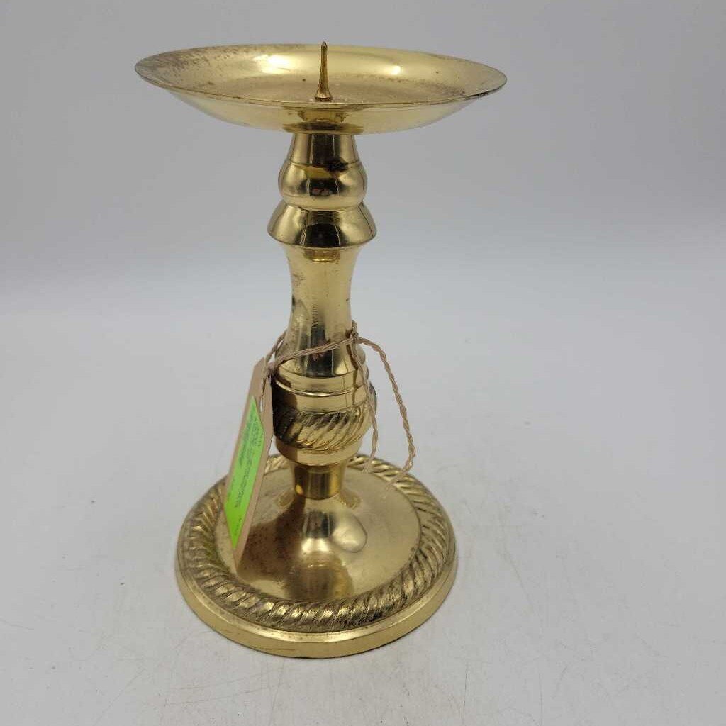 7" Brass Pedestal Candle Holder (0434) MCOL