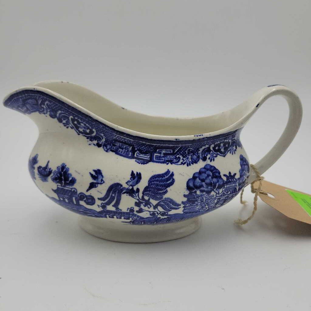 Blue & White Solian Ware Gravy Boat Simpson pottery (0481)