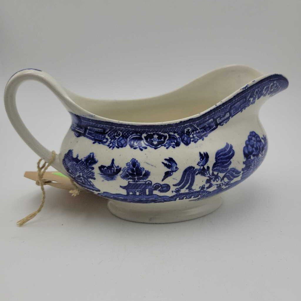 Blue & White Solian Ware Gravy Boat Simpson pottery (0481)
