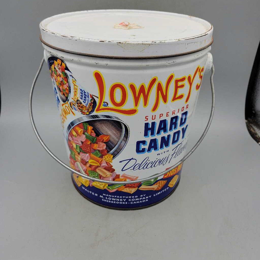 :Lowney's Candy Tin Pail With Lid (JAS)