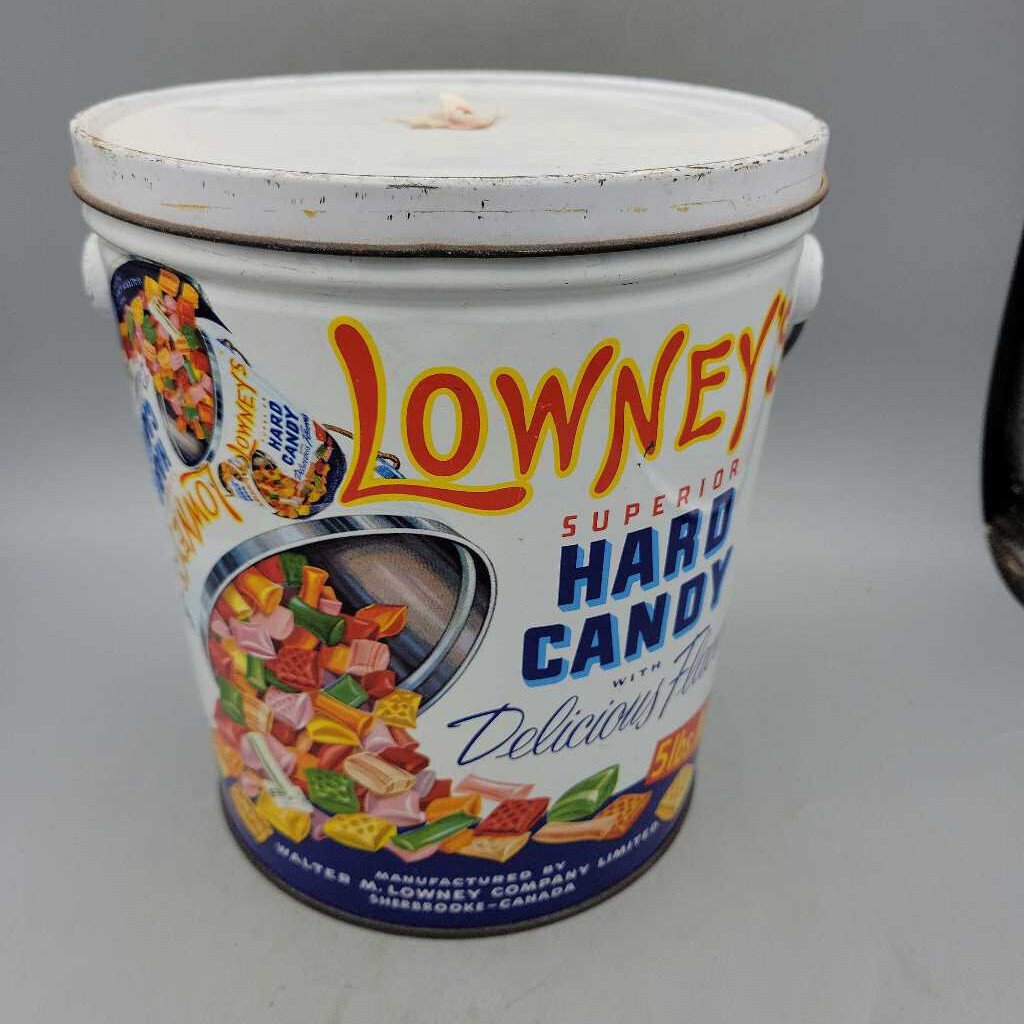 :Lowney's Candy Tin Pail With Lid (JAS)