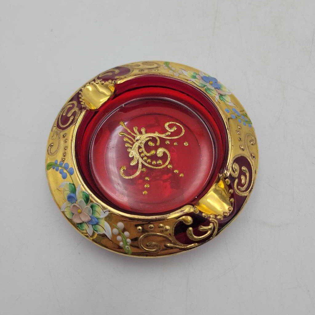 Red Ashtray Hand Painted (LIND)