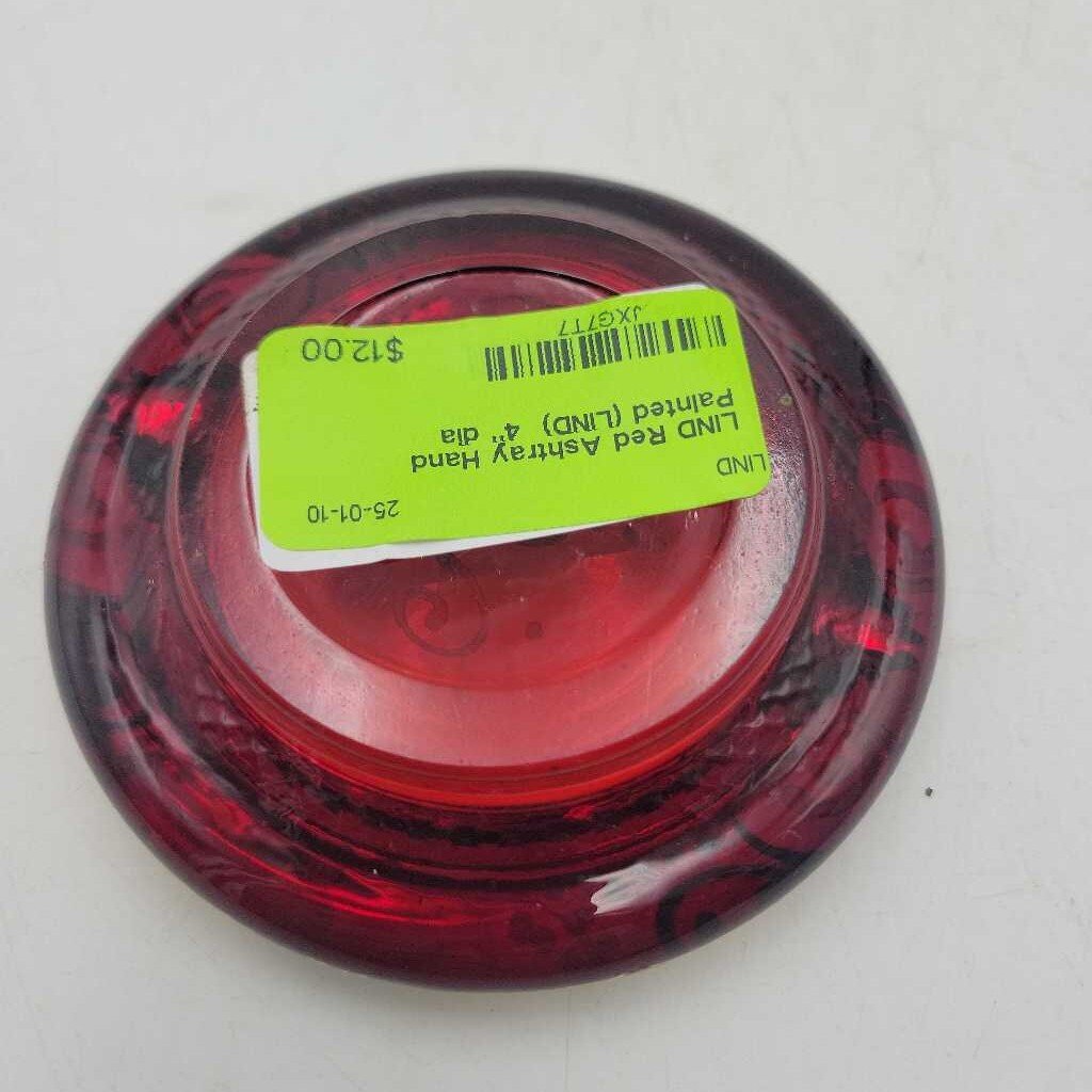 Red Ashtray Hand Painted (LIND)