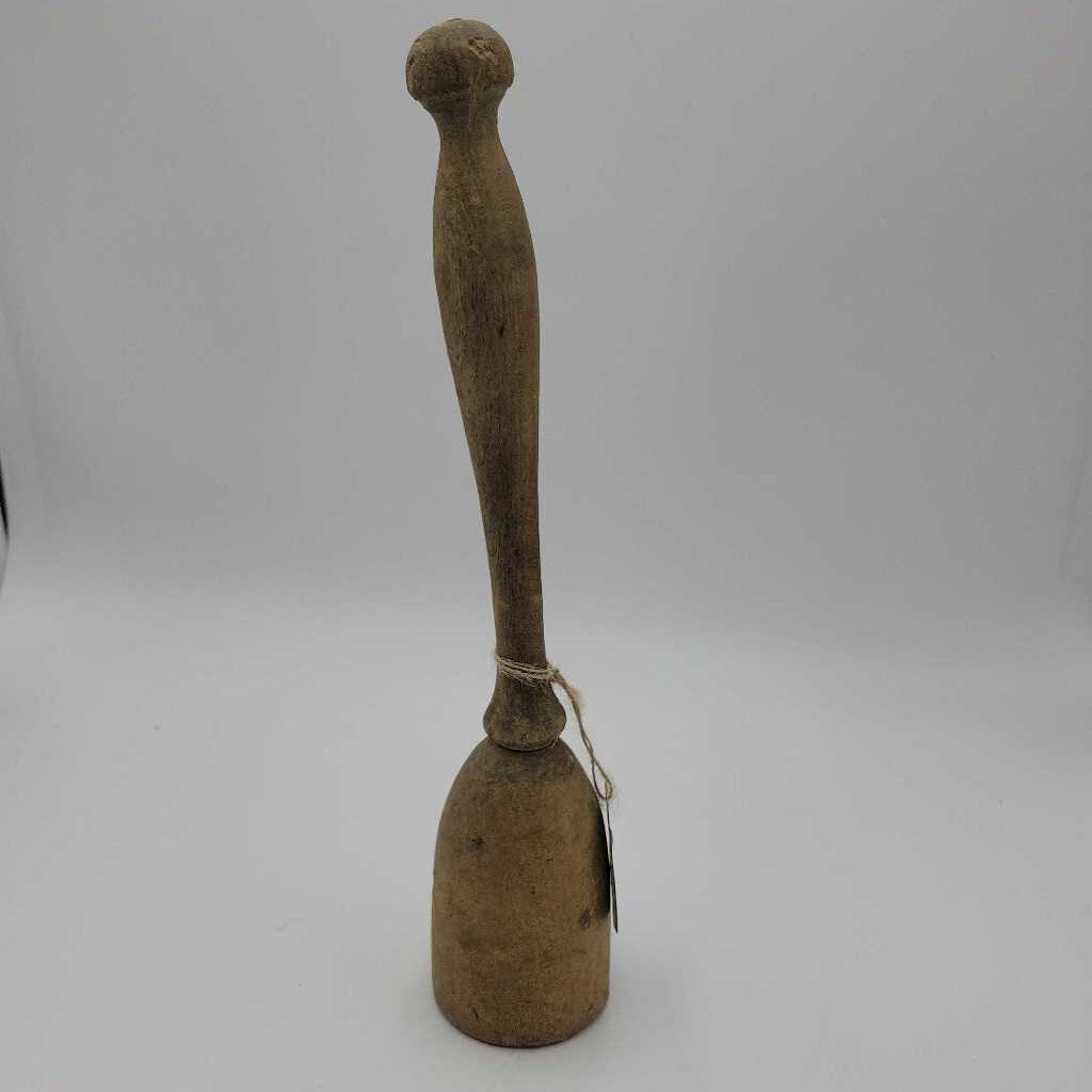 Antique Wooden Potato Masher - 12"H (curved handle from use) (SAL)