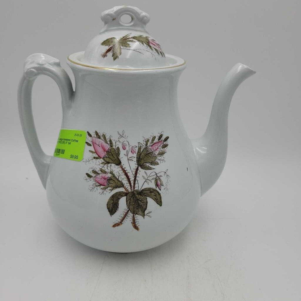 Large Ironstone Coffee Pot (YVO) (501)