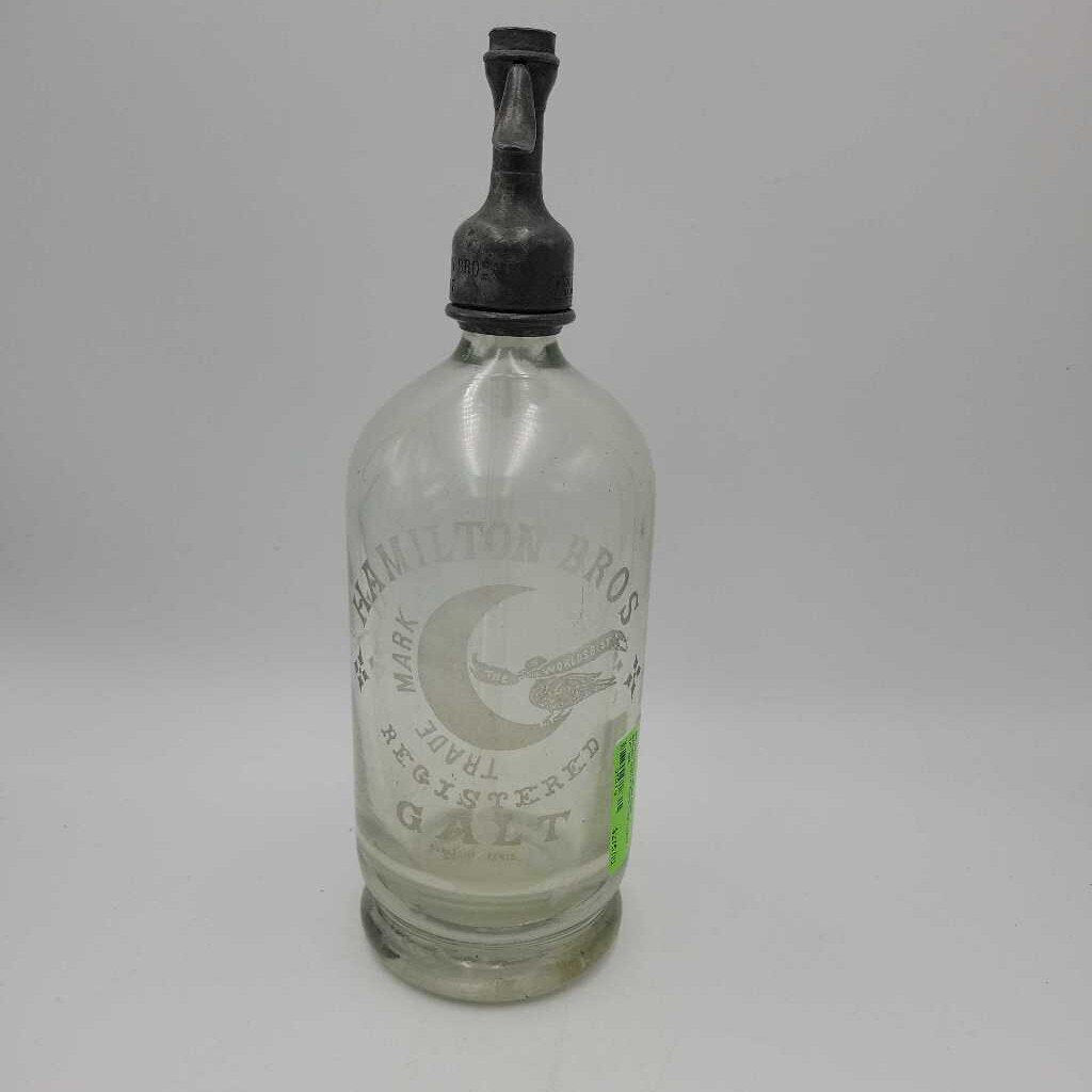 Hamilton Bros Galt Seltzer Bottle Rare (JEF) Siphon