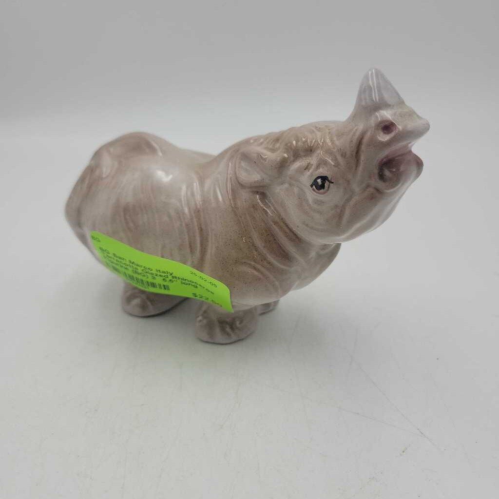 San Marco Italy Terracotta Glazed Rhinoceros Figurine (BG) 3