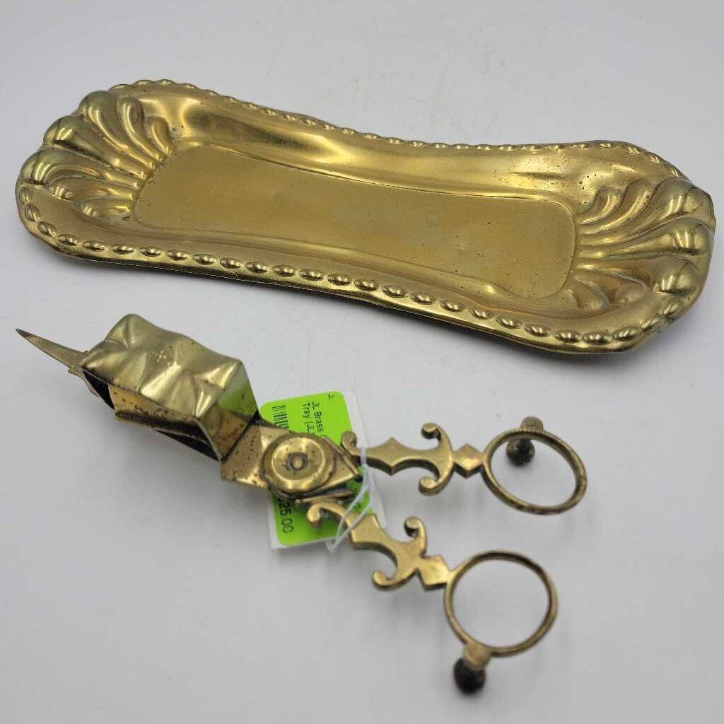 Brass Candle Snuffer and Tray (JL)
