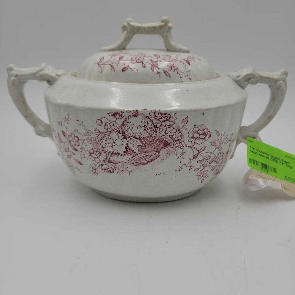 Victorian English Sugar bowl with lid (TRE)