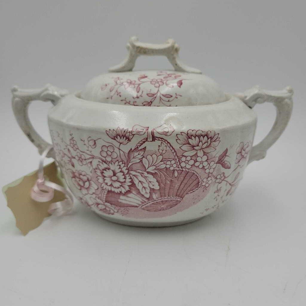 Victorian English Sugar bowl with lid (TRE)