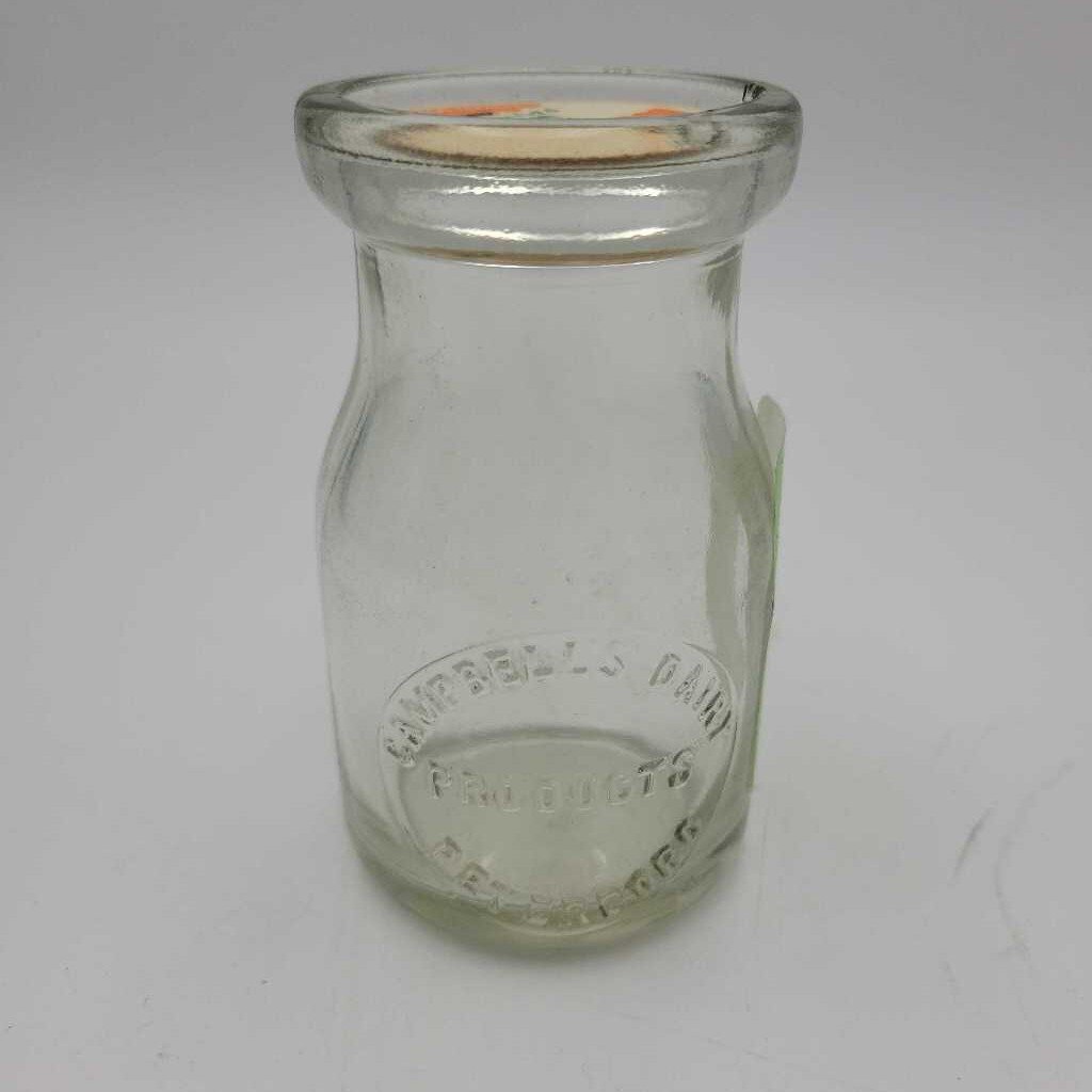 Quarter Pint Milk Bottle Campbell's Dairy Products Peterboro (JEF)