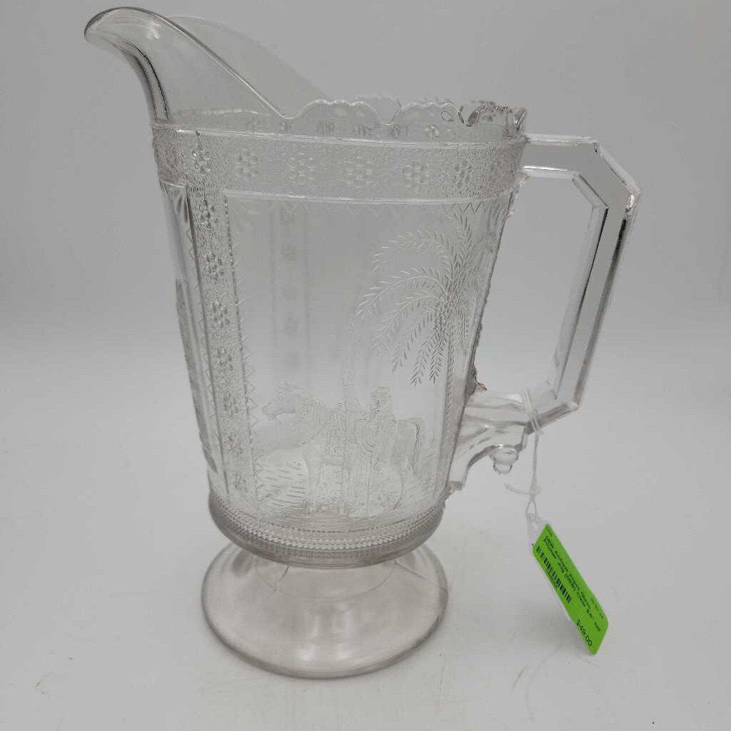 Antique Press Glass Pitcher Jug (DEB)