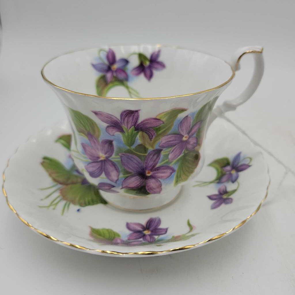 Royal Albert Cup and Saucer Purple Violet (DEB)