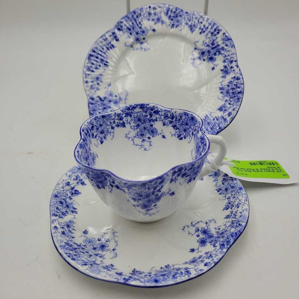 Shelley Dainty Blue Trio Cup & Saucer & Plate Set