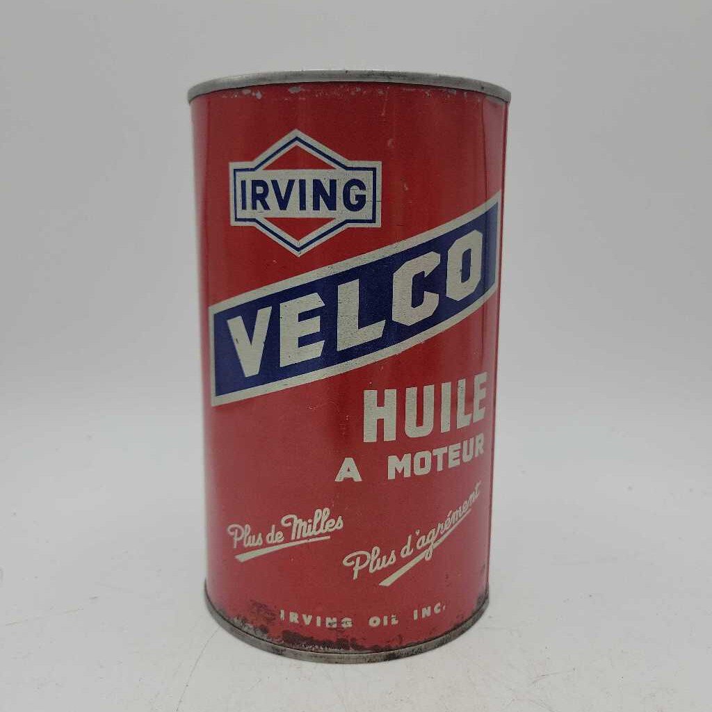 Irving Oil Velco Tin Velco Motor oil Can (JEF)